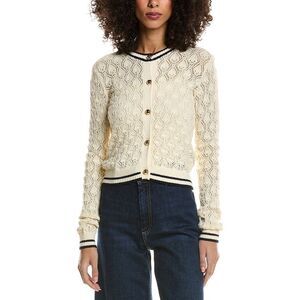 Frame Denim Womens Frame The Rookie Cardigan, White